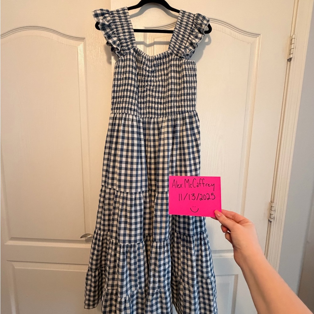 Hailey Dress - Blue and White Gingham Women's Dress - Picture 2 of 3